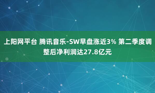 上阳网平台 腾讯音乐-SW早盘涨近3% 第二季度调整后净利润达27.8亿元